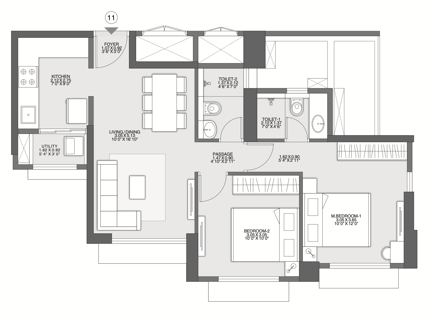2 BHK LUXE